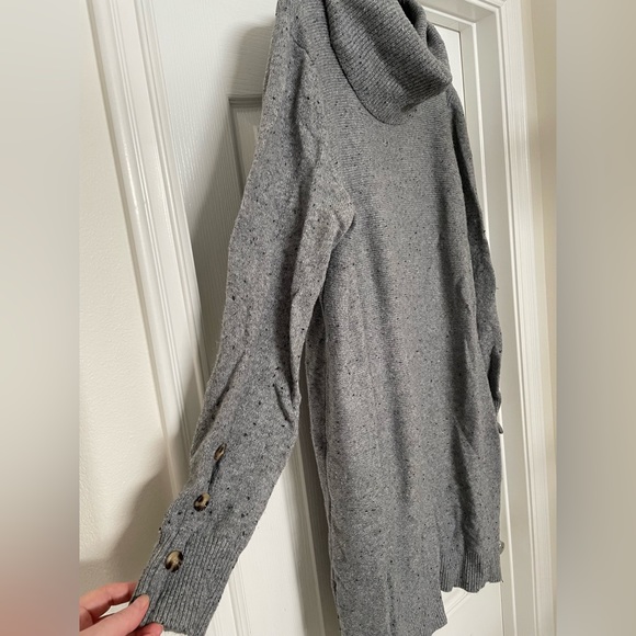 Time and Tru long sleeve cowl neck long tunic sweater dress XXLarge heather grey - Picture 2 of 8